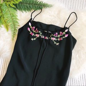 Cache Floral Embroidered Beaded Slip Shift Dress